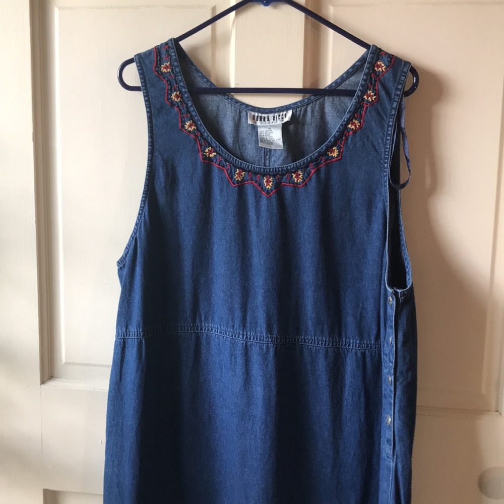 Vintage Donna Ricco Maxi Jean Dress